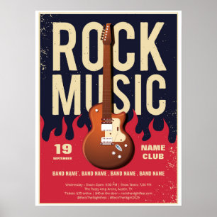 Poster du Festival de musique rock - Guitare & Fla