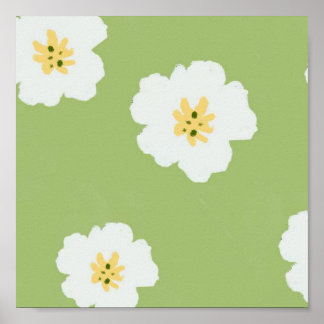 Poster du Fleur sauvage botanique Green Retro