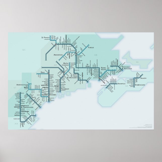 Poster du golfe du Maine 20 x 30 (Devant)