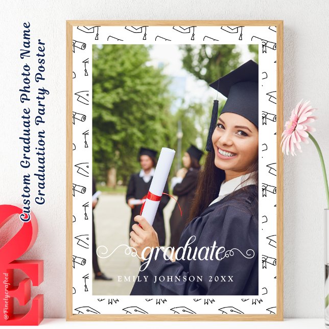 Poster du Graduate sur mesure Nom de la photo Grad (Créateur téléchargé)
