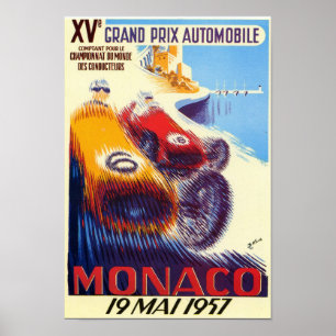 Poster du Grand Prix de Monaco 1957