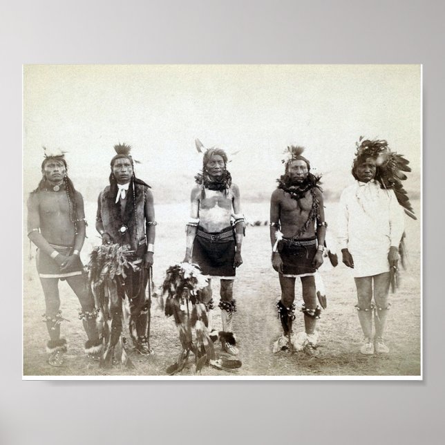 Poster du groupe de guerriers amérindiens vintages (Devant)