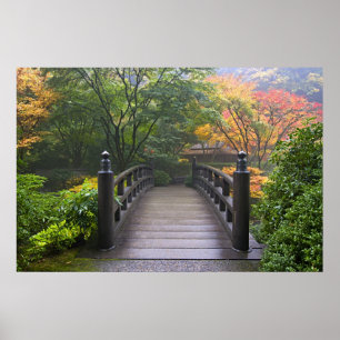 Poster du Jardin Japonais sur le pont en bois