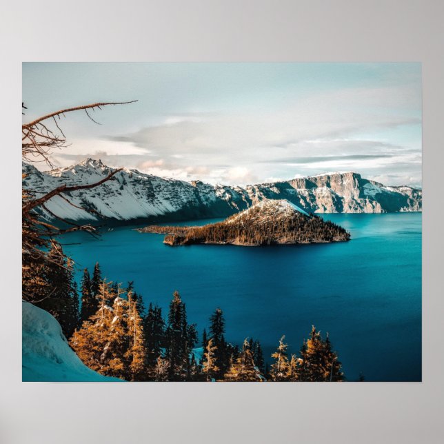 Poster du lac Crater du sud de l'Oregon (Devant)