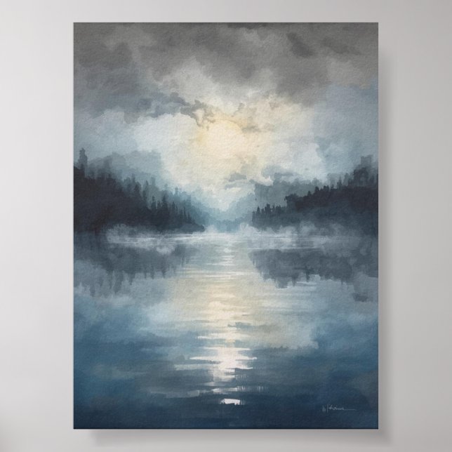 Poster du lac Misty Moonlit (Devant)