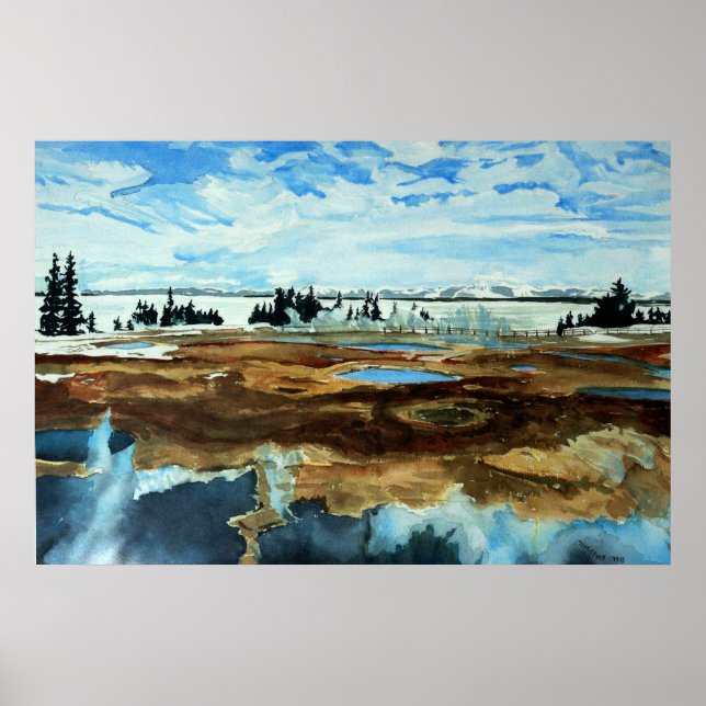 Poster du lac Yellowstone en hiver (Devant)