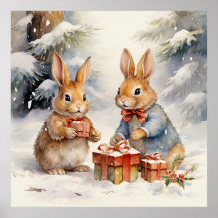 Poster du lapin de Noël