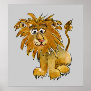 Poster du lion de dessin