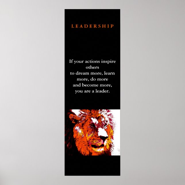 Poster du Lion Pop Art Motivational Leadership (Devant)