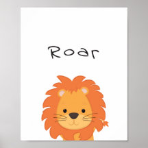 Poster du Lion Roar Nursery, Animal Kidsroom Wall 