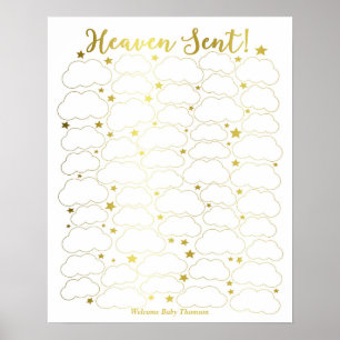 Poster du livre d'invité baby shower - Ciel envoyé
