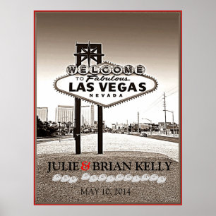 Poster du livre d'invité Mariage vintage Las Vegas