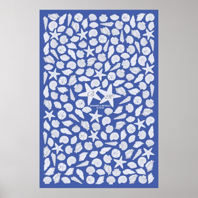 Poster du livre d'or Seashells - 200 espaces (Devant)