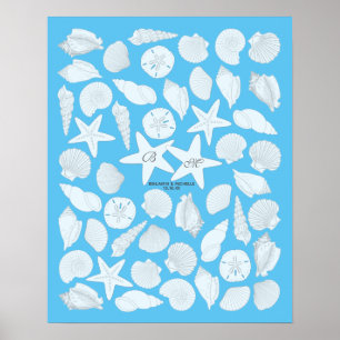 Poster du livre d'or Seashells - 50 espaces