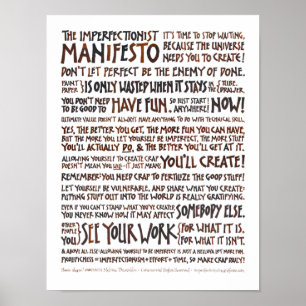 Poster du Manifeste Imperfectioniste - encre de no