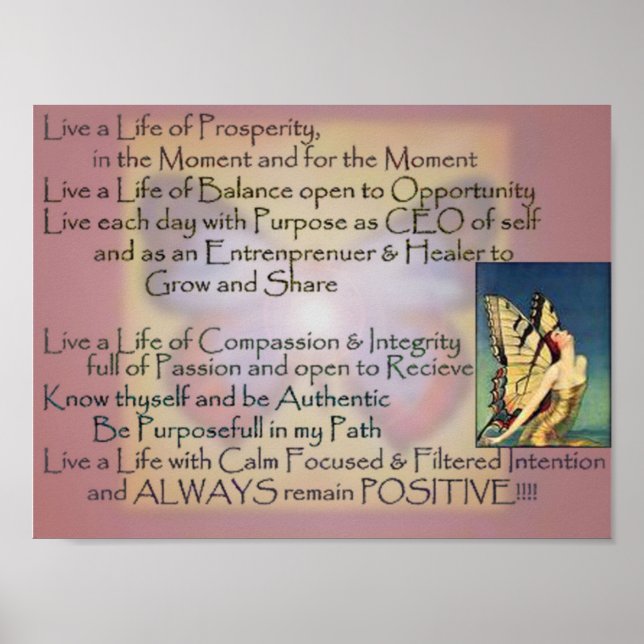 Poster du mantra de la vie utile (Devant)