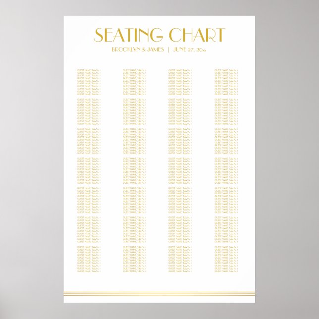 Poster du Mariage Alphabétique Or (Devant)