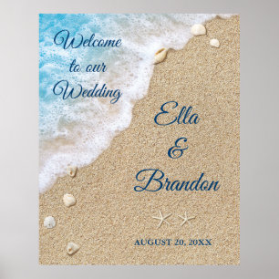 Poster du Mariage Blue Beach Waves