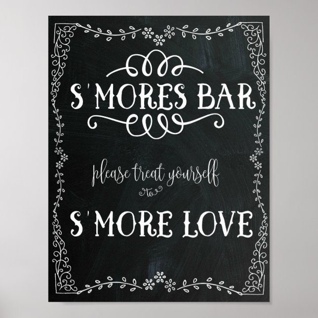Poster du Mariage de décoration du bar S'Mores (Devant)