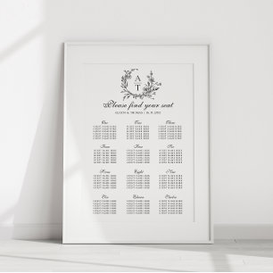 Poster du Mariage de la crête de fleur sauvage