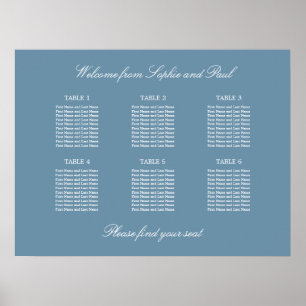 Poster du Mariage de table Dusty Blue 6