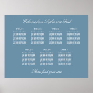 Poster du Mariage de table Dusty Blue 7