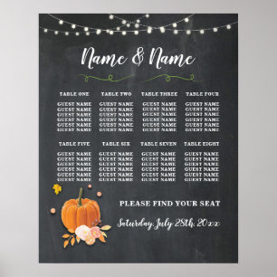 Poster du Mariage de table Siège Citrouille feux d