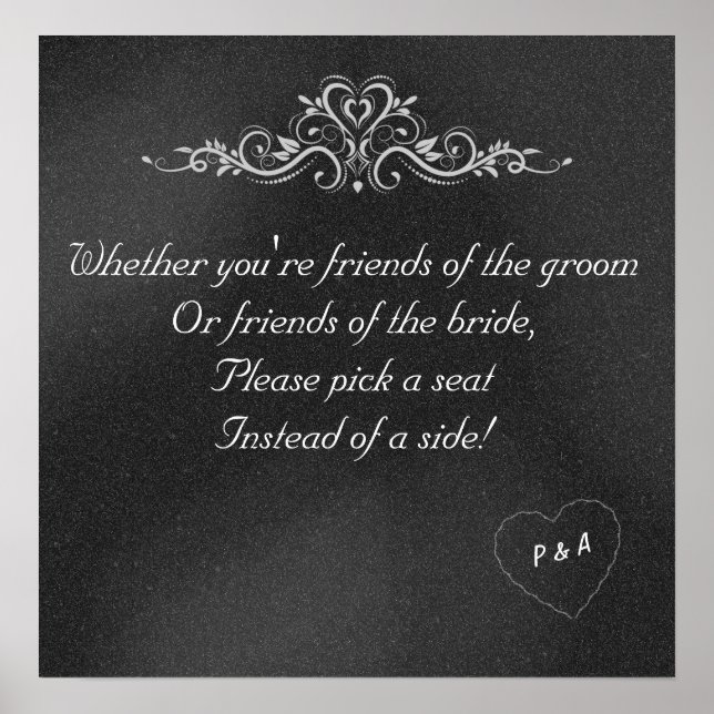 Poster du Mariage de tableau de bord modifiable (Devant)