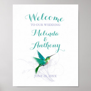 Poster du Mariage Hummingbird Swirl