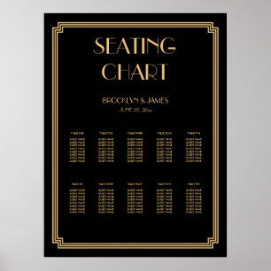 Poster du Mariage noir or 18x24