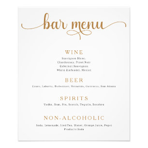 Poster du menu de la barre de Mariages Gold et Off