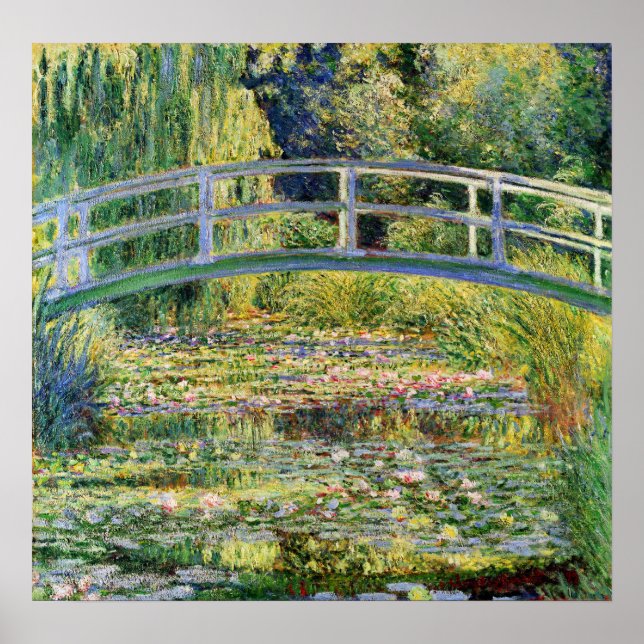 Poster du Monet Pont japonais avec nappes d'eau (Devant)