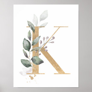 Poster du monogramme Lettre K