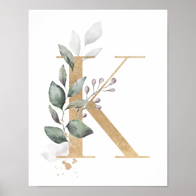 Poster du monogramme Lettre K (Devant)