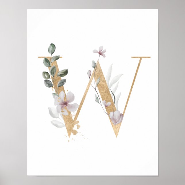 Poster du monogramme Lettre W (Devant)