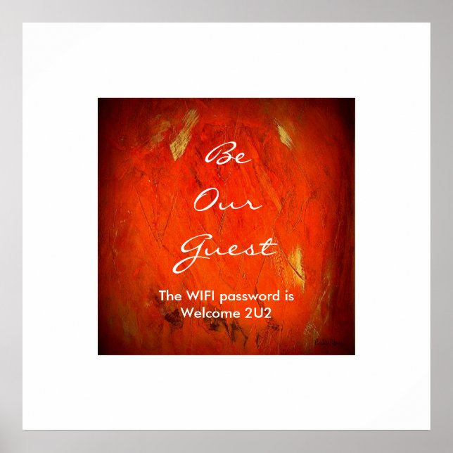 Poster du mot de passe WIFI dans la chambre d'hôte (Devant)