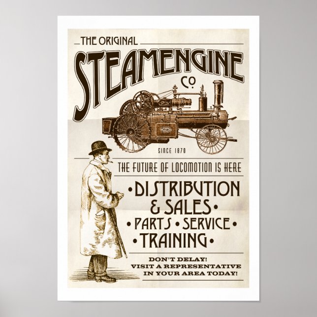 Poster du moteur à vapeur Faux Victorian (Devant)