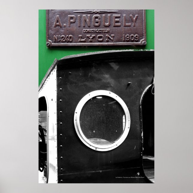 Poster du moteur à vapeur Plaque Vintage française (Devant)