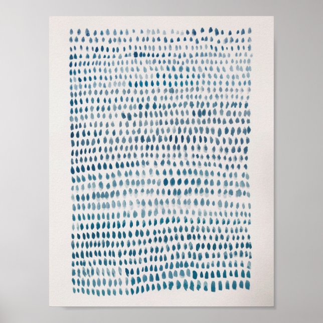 Poster du Motif de la mer Abstraite en verre bleu  (Devant)