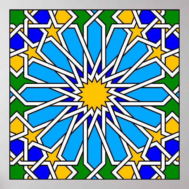 Poster du motif géométrique islamique (Devant)