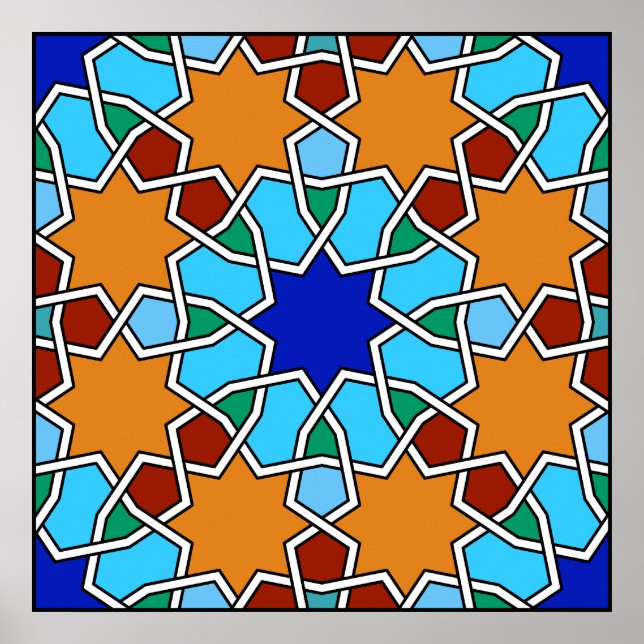 Poster du motif géométrique islamique (Devant)
