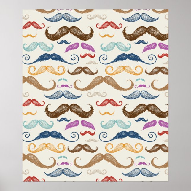 Poster du Motif Hipster Mustache (Devant)