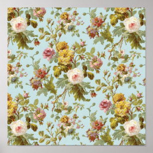 Poster du Motif Rose vintage
