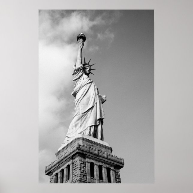Poster du mur de la Statue noire et blanche de la  (Devant)