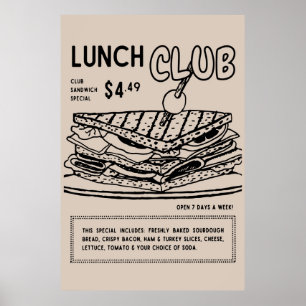 Poster du mur de sandwich Club