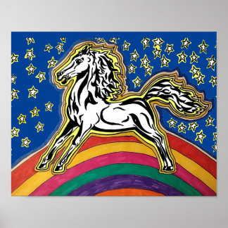 Poster du mur de Stallion arc-en-ciel