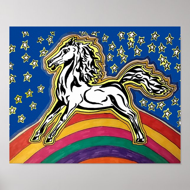 Poster du mur de Stallion arc-en-ciel (Devant)