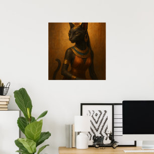 Poster du mur égyptien de la déesse du chat Bastet