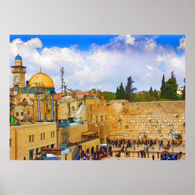 Poster du Mur Occidental à Jérusalem (Mur de Chagr (Devant)