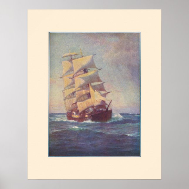 Poster du navire carré Rigger (Devant)